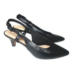 Clarks Linvale Black Slingback Heels